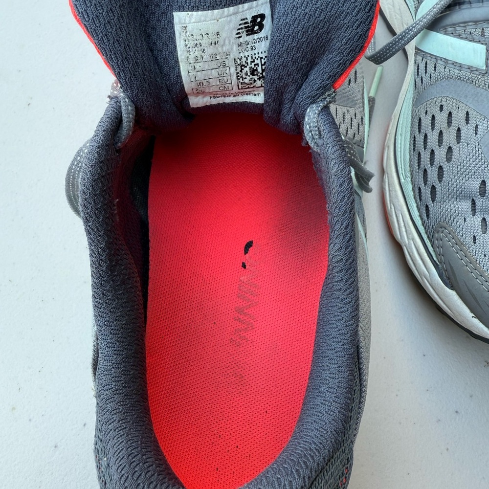 New Balance Gray and Pink Athletic Shoes - Picture 3 of 5